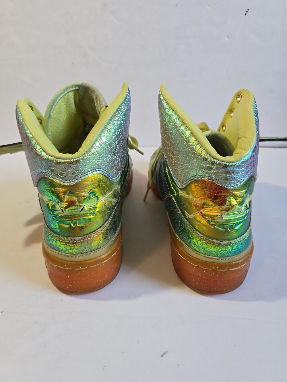 Adidas X Jeremy Scott Gold Foil Winged High-Top Sneakers Mens Size 8 - Picture 13 of 13
